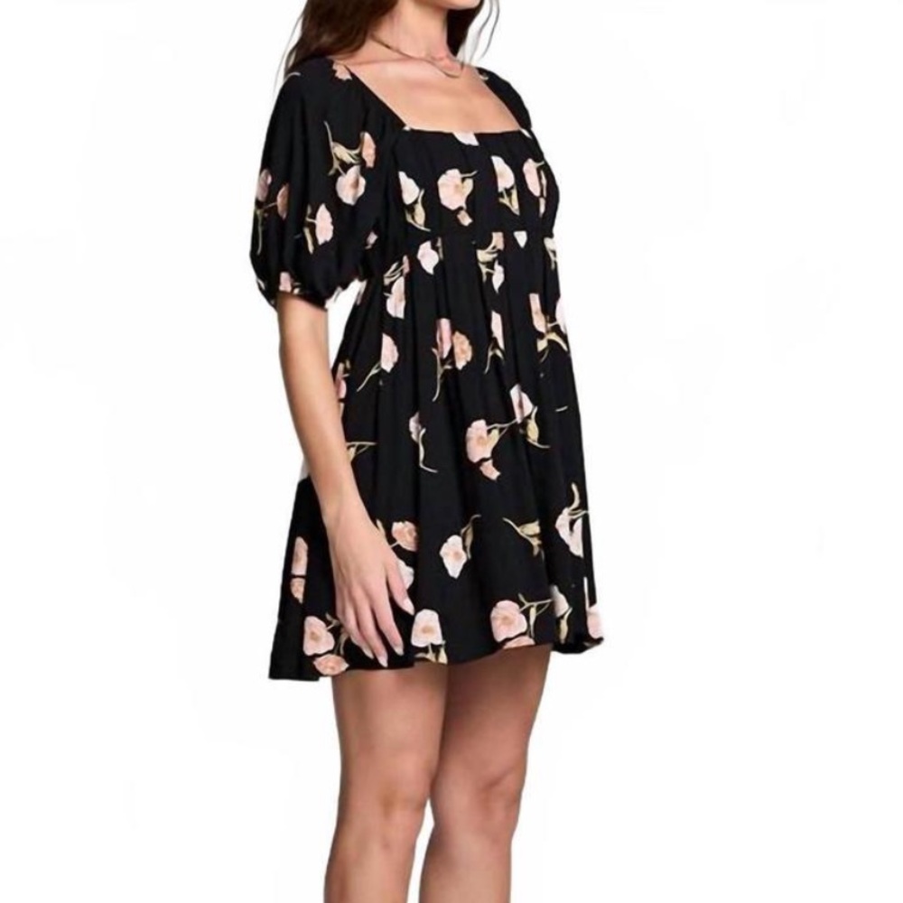 Saltwater LUXE Black Floral Summer Mini Dress